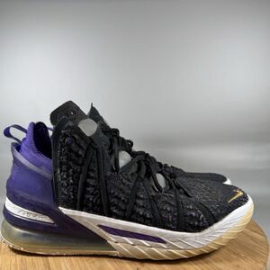 Nike Lebron XVIII 18 "Lakers" CQ9283-004 Mens Size 9.5 Basketball Black Metallic